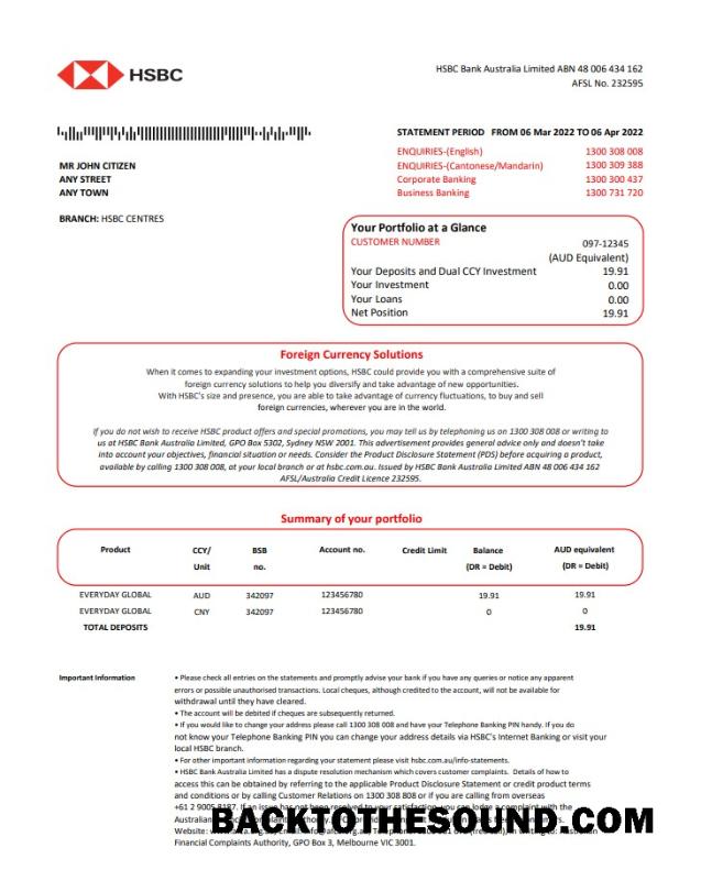 İndir Avustralya HSBC Banka st Sürüm 2 Örnek örnek