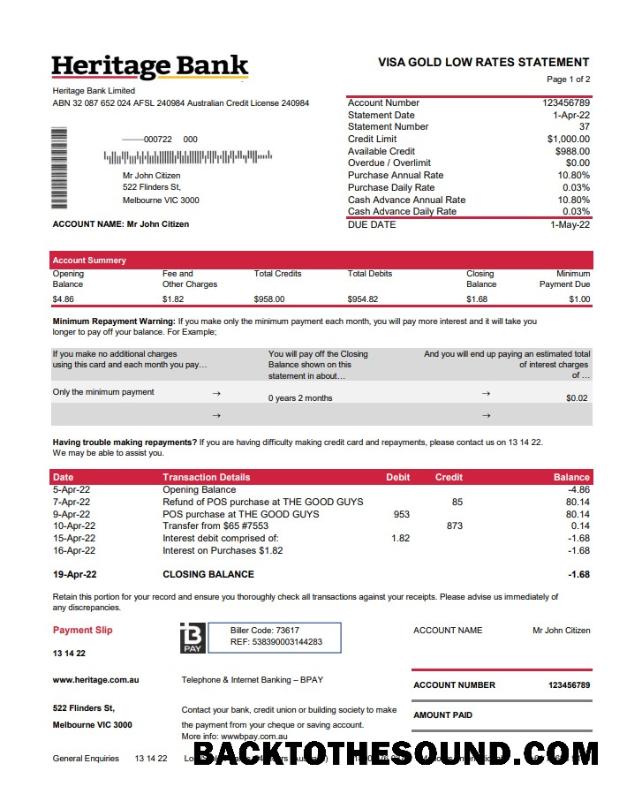 İndir Avustralya Heritage Banka st 2 pages Örnek ön izleme