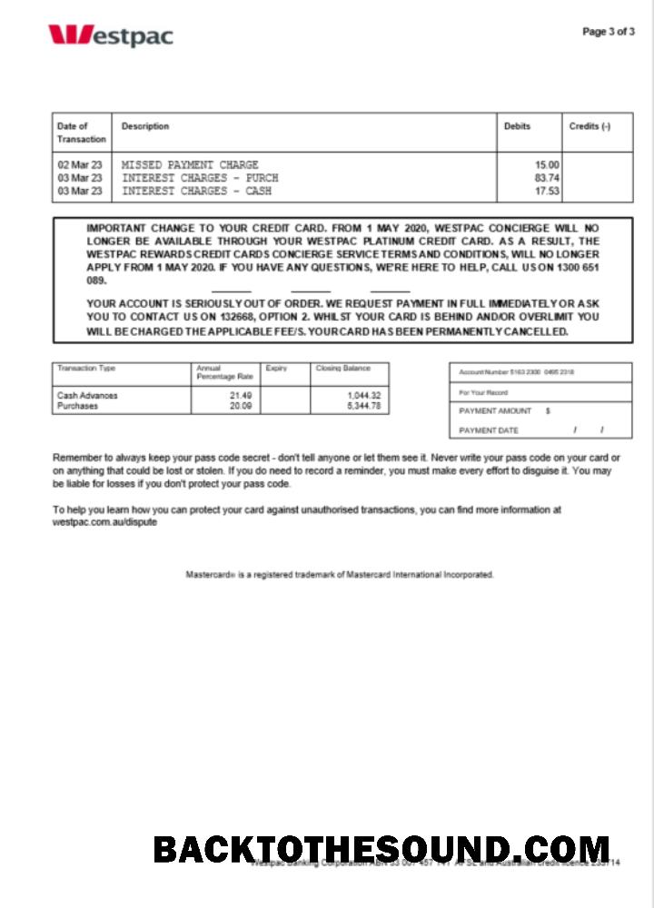 Yüksek Kalite İndir Avustralya Westpac Banka Hesap Özeti Word and PDF Şablon, 3 pages 3 Örnek