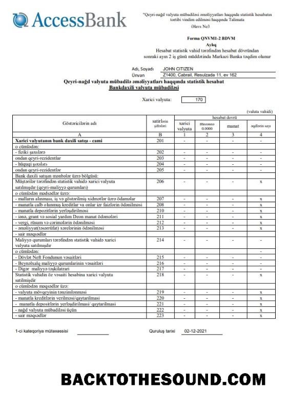 İndir Azerbaycan erişim Banka (azerbaijani) Örnek taslak