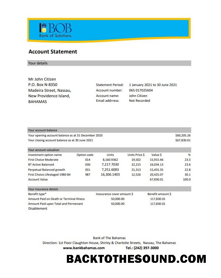 İndir Bahamalar Banka of the Bahamalar Banka Hesap Özeti easy to fill in .XLS and .PDF Dosya Format Örnek tasarım