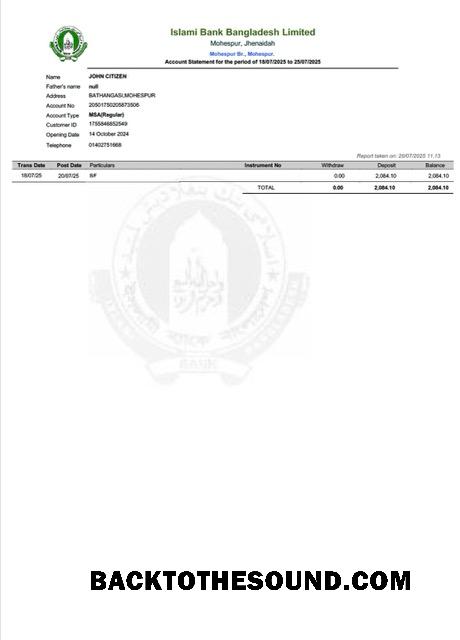 İndir Bangladeş Islami Banka Limited Word and PDF Örnek örnek
