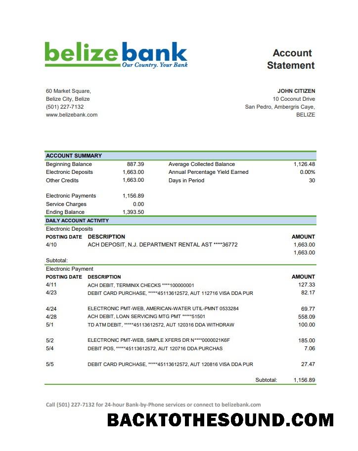 İndir Belize Belizebank Banka Hesap Özeti easy to fill in .XLS and .PDF Dosya Format Örnek taslak