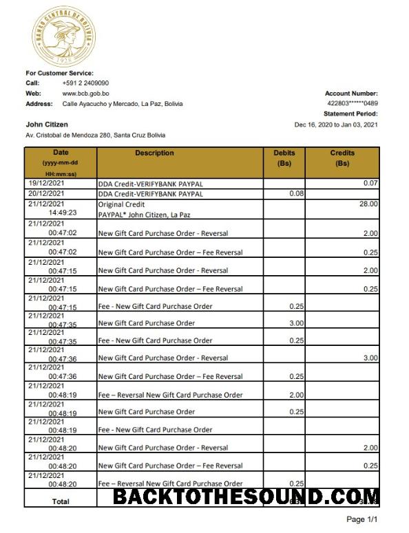 İndir Bolivya Banco Central de Bolivya Excel Örnek şablon
