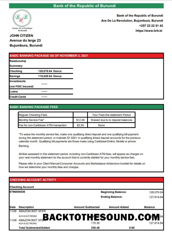 İndir Burundi Banka of the Republic of Burundi.PDF Örnek ön izleme