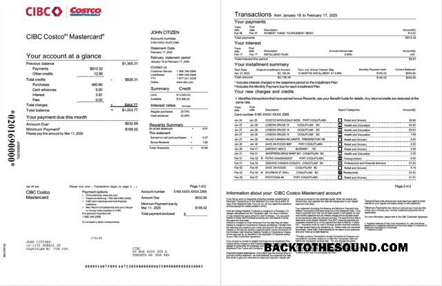 Premium İndir Kanada CIBC Banka Hesap Hesap Özeti Word and PDF Şablon, 2 pages Örnek