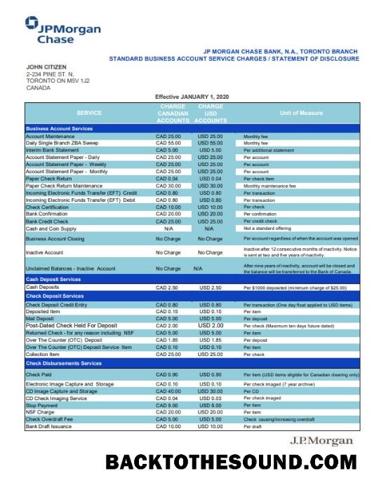İndir Kanada JP Morgan Chase Örnek taslak