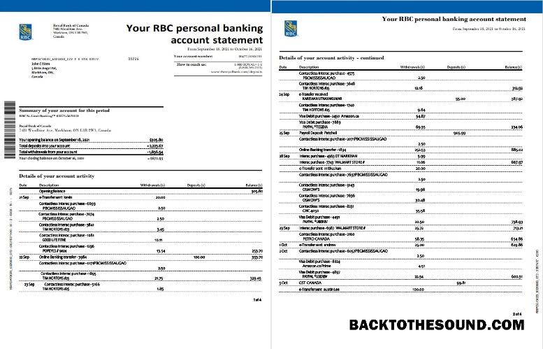 İndir Kanada RBC 4 pages (John Citizen) Örnek ön izleme