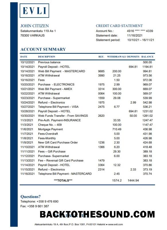İndir Finlandiya Evli Banka PLC Banka Hesap Özeti easy to fill in Excel and PDF Format Örnek taslak