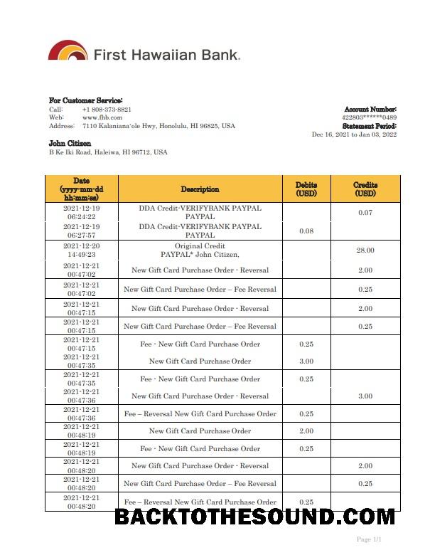 İndir Hawaii First Hawaiian Banka Hesap Özeti Banka Hesap Özeti in Word and PDF Format Örnek tasarım
