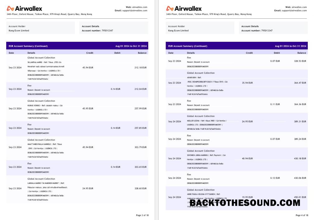 İndir Hong Kong Airwallex Limited Hesap Hesap Özeti, 18 pages 2 Örnek ön izleme