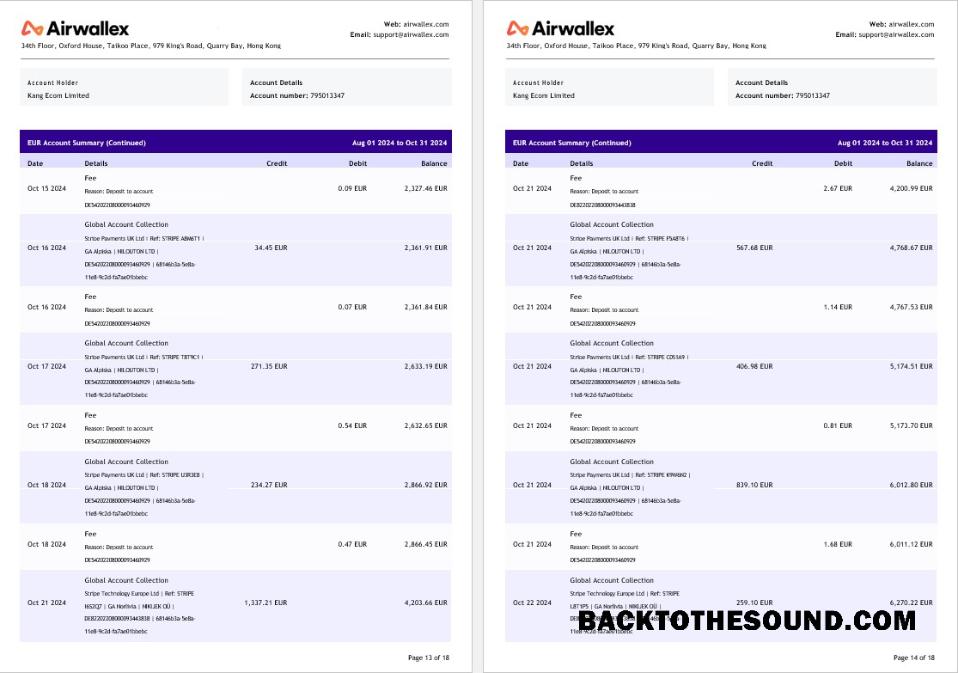İndir Hong Kong Airwallex Limited Hesap Hesap Özeti, 18 pages 7 Örnek şablon