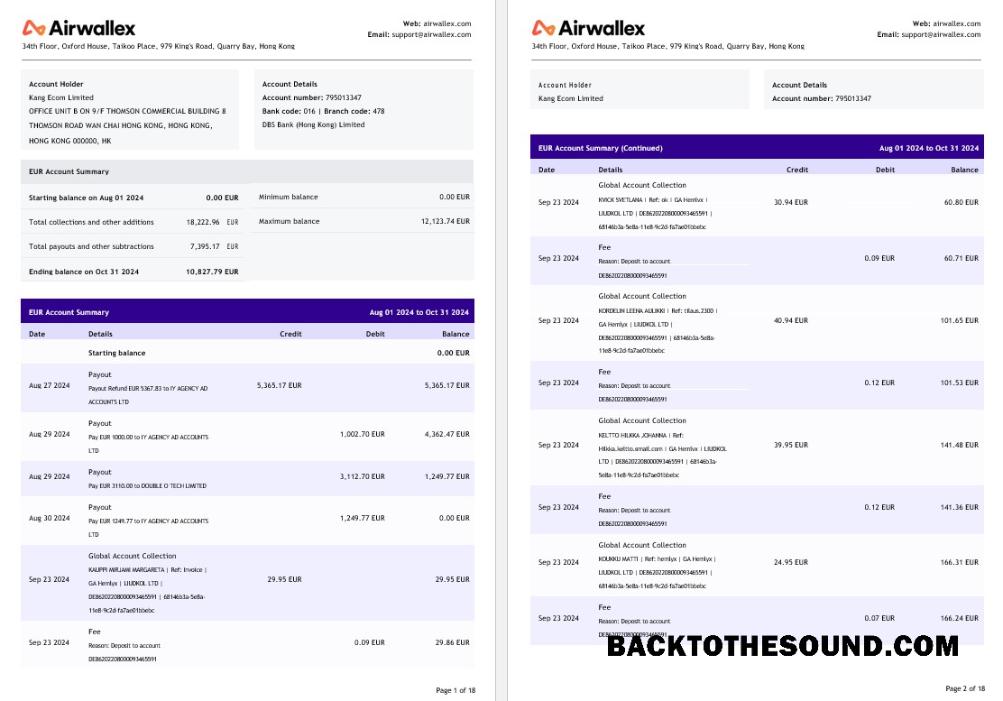İndir Hong Kong Airwallex Limited Hesap Hesap Özeti, 18 pages Örnek tasarım