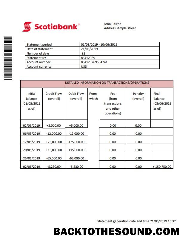 İndir Hong Kong Scotiabank proof of address Hesap Özeti in Word and PDF Format (.doc and .PDF) Örnek şablon