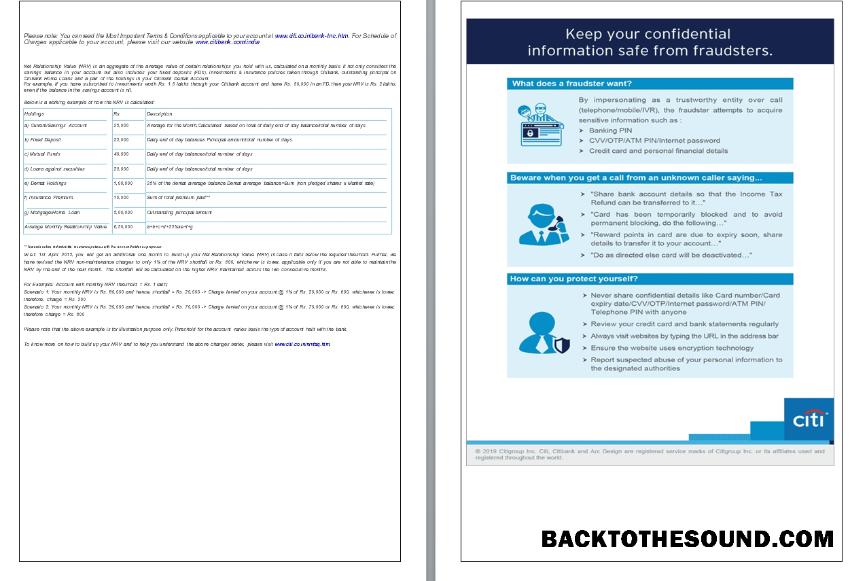 İndir Hindistan Citibank Banka Hesap Özeti, 6 pages, 5 6 scr Örnek tasarım