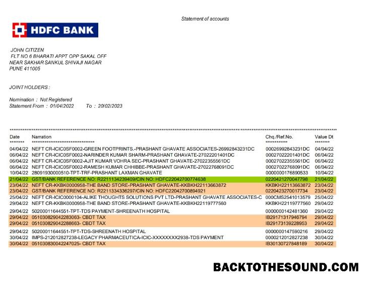 Yüksek Kalite İndir Hindistan HDFC Banka Hesap Özeti Şablon, Word and PDF Format, 2 pages, Sürüm 2 Örnek