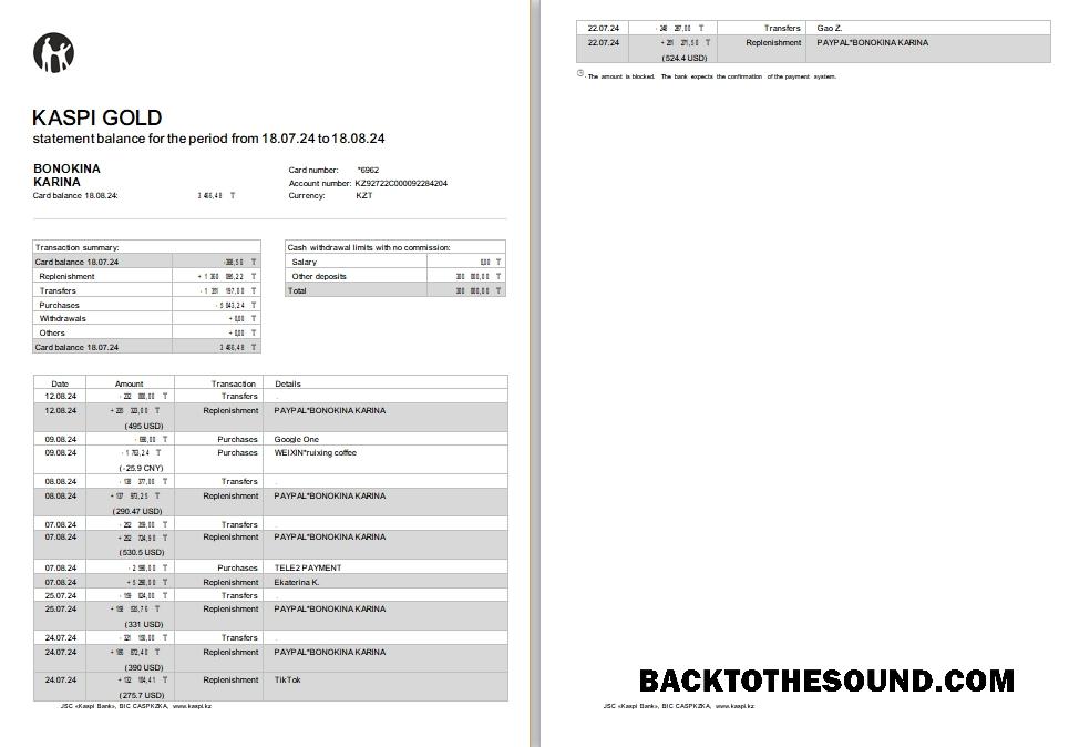 İndir Kazakistan Kaspi Banka st, 2 pages scr Örnek ön izleme