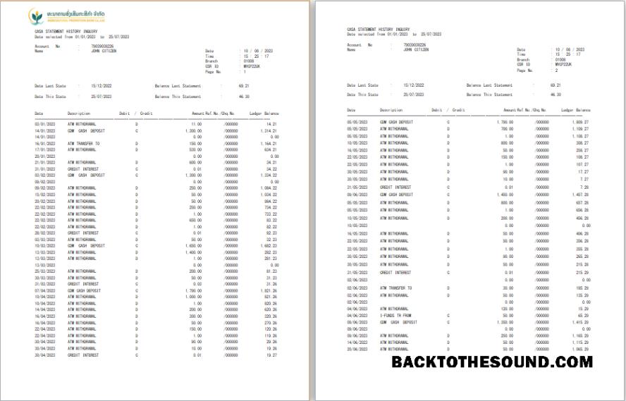 Profesyonel İndir Laos Agricultural Promosyon Banka Hesap Özeti Word and PDF Şablon, 3 pages Örnek