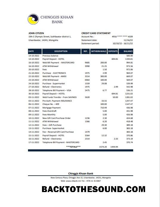 İndir Moğolistan Chinggis Khaan Banka Excel and PDF Örnek taslak