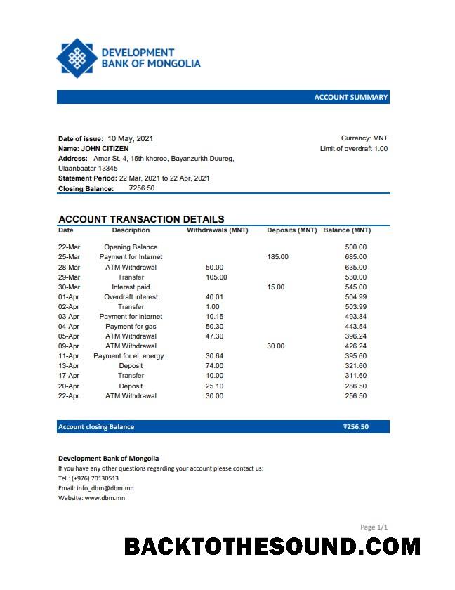 İndir Moğolistan geliştirme Banka of Moğolistan Excel PDF Örnek taslak
