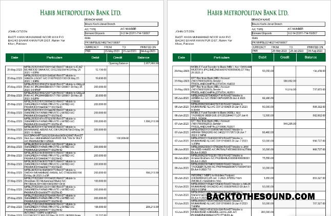 Yüksek Kalite İndir Pakistan Habib Metropolitan Banka Hesap Özeti Word and PDF Şablon, 5 pages 1 2 Örnek