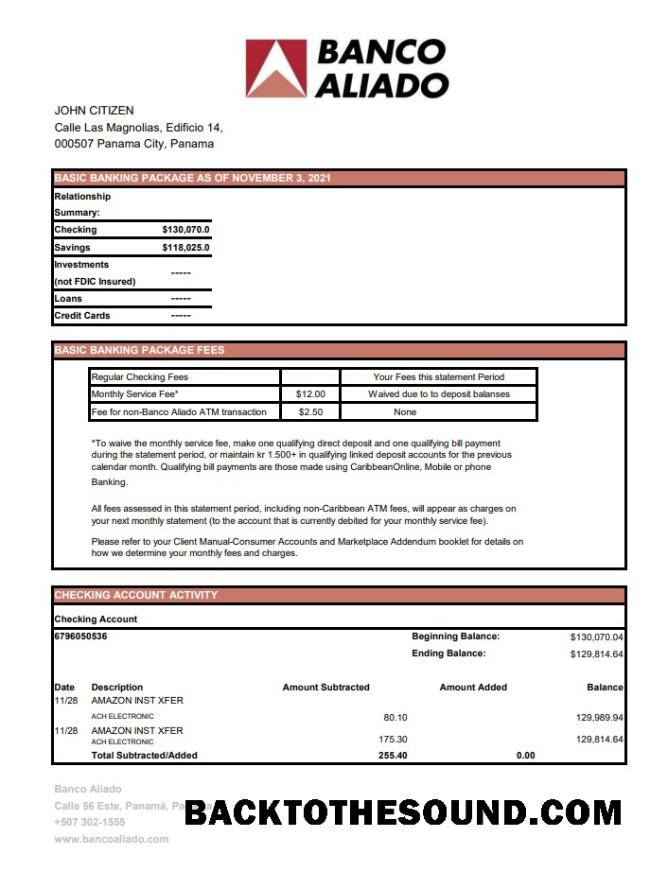 İndir Panama Banco Aliado Excel PDF Örnek şablon