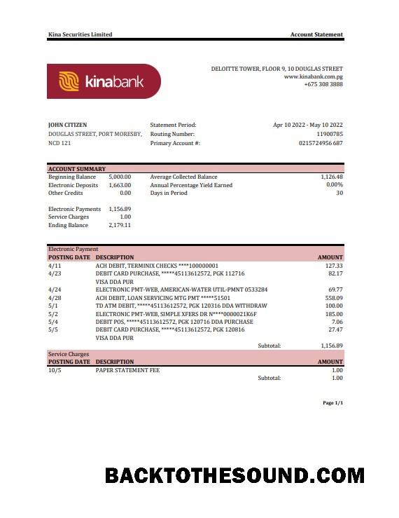 İndir Papua Yeni Gine Kina Securities Limites Banka Hesap Özeti Excel and PDF Örnek örnek