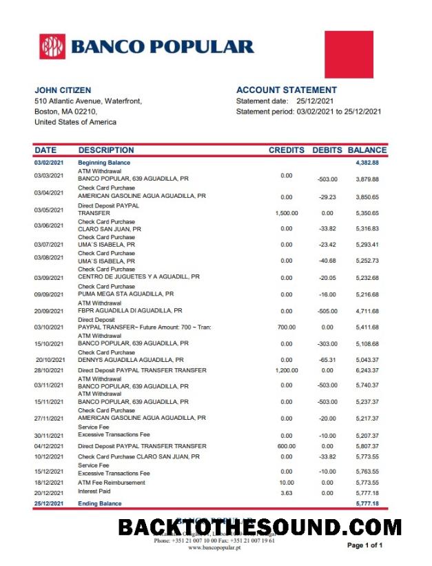 İndir Portekiz Banco Popular Excel PDF Örnek şablon