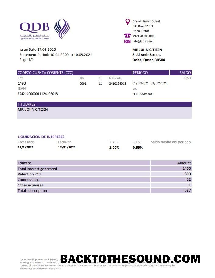 İndir Katar geliştirme Banka Excel PDF Örnek taslak