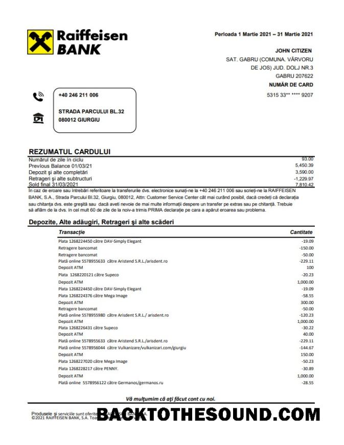 İndir Romanya Raiffeisen Banka in Romanian language Örnek tasarım