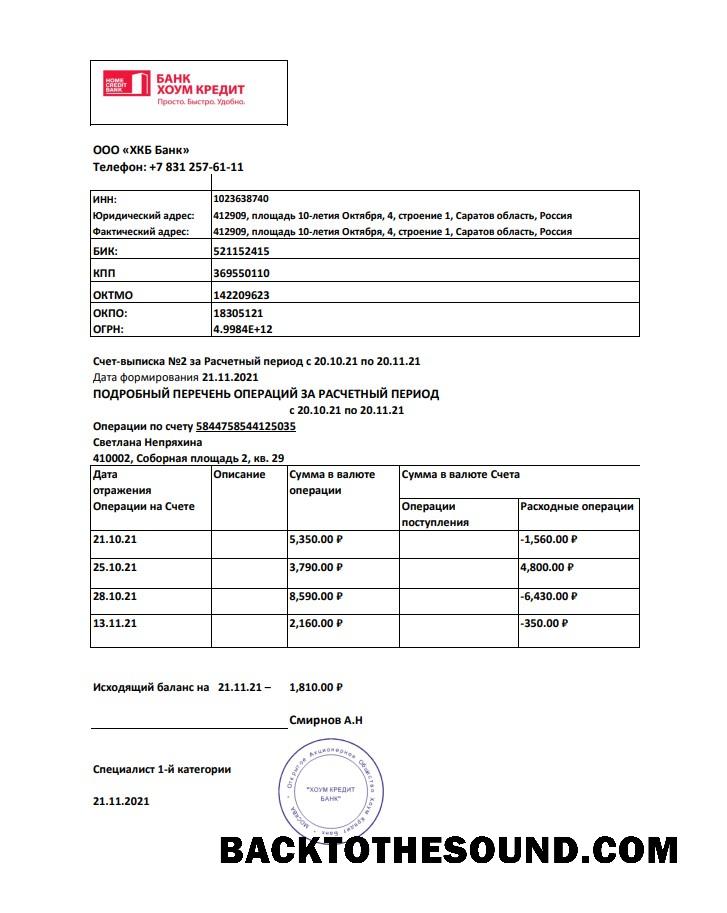 İndir Rusya Home Kredi Banka Hesap Özeti easy to fill in .XLS and .PDF Dosya Format Örnek taslak