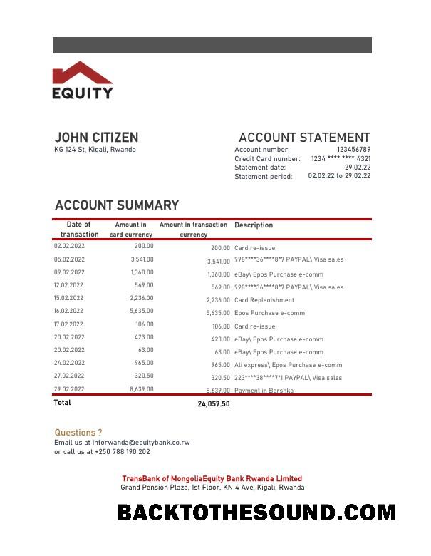 İndir Ruanda Equity Banka Hesap Özeti, Excel and PDF Örnek örnek