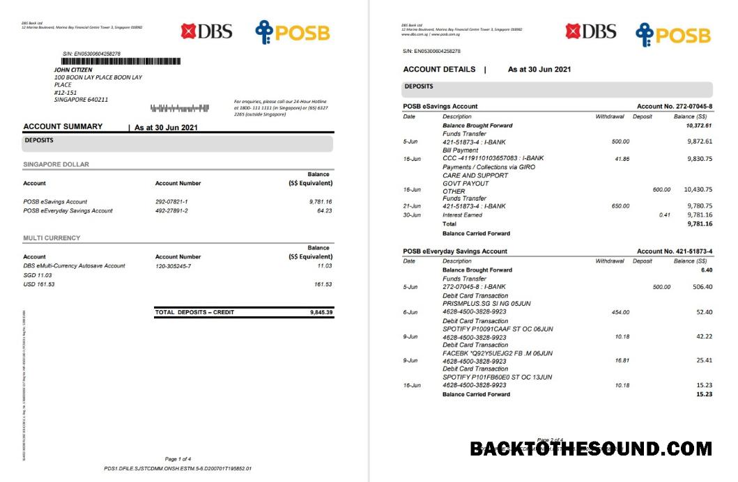 İndir Singapur DBS 4 pages Örnek şablon