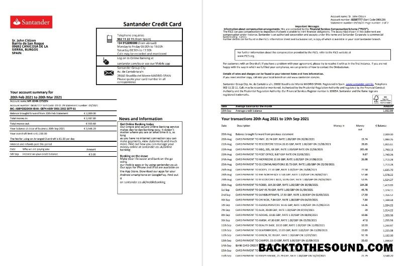 İndir İspanya Santander 2 pages Excel PDF Örnek şablon
