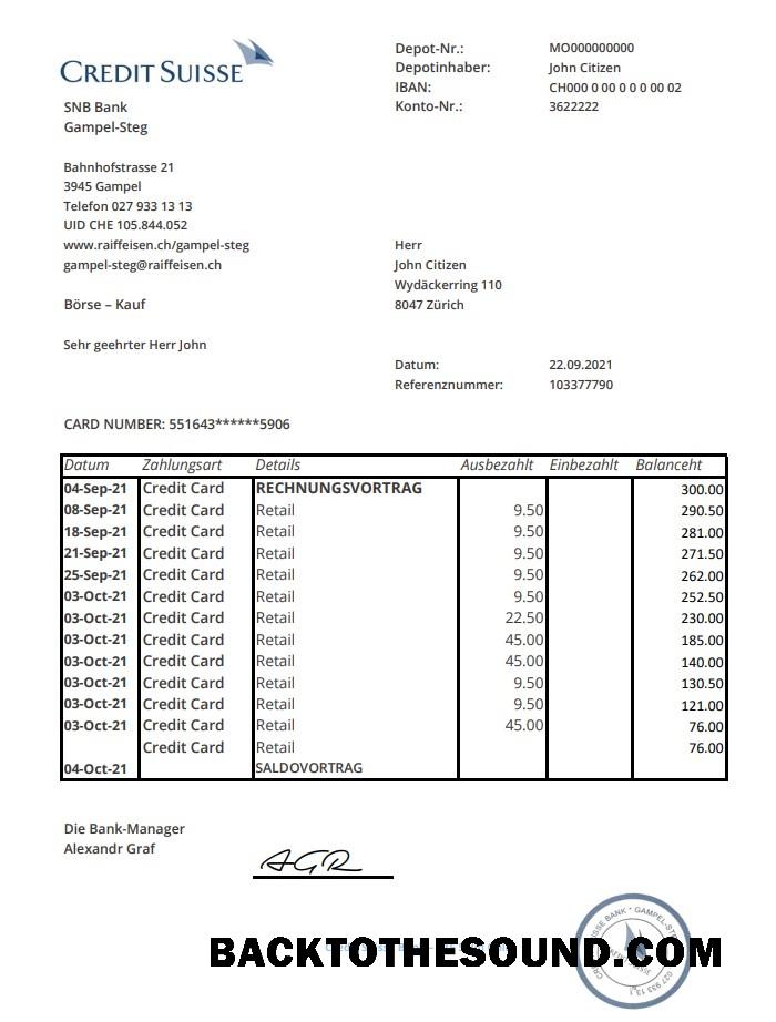 İndir İsviçre Kredi Suisse Excel PDF Örnek örnek