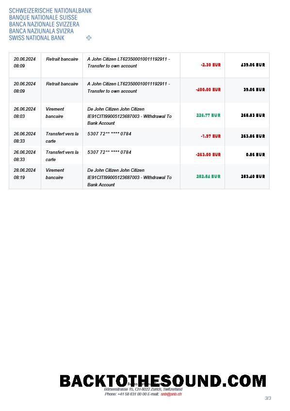 İndir İsviçre Swiss ulusal Banka SNB Hesap Hesap Özeti, 3 pages 2 Örnek şablon