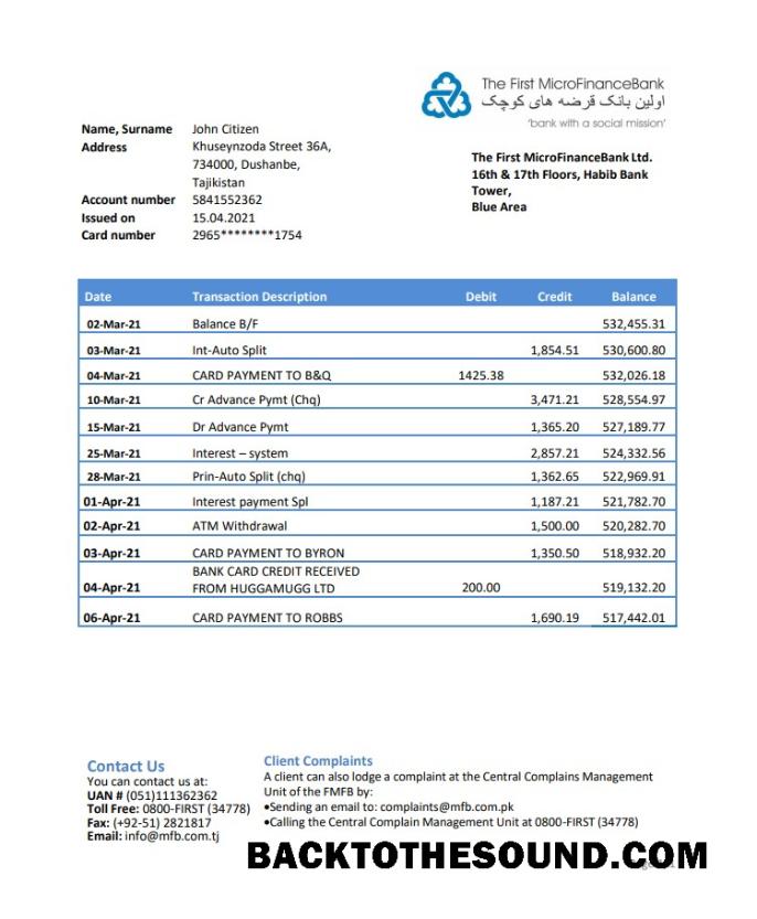 İndir Tacikistan The First MicroFinance (FMFB) Excel PDF Örnek örnek