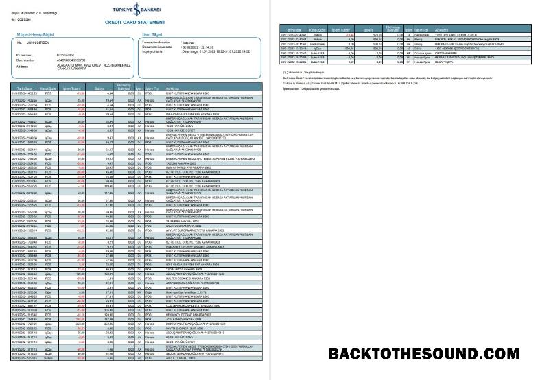 İndir Türkiye Bankasi Banka Hesap Özeti 2 pages Örnek ön izleme