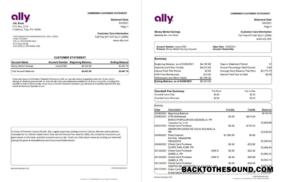 İndir ABD Ally Banka 4 pages Örnek örnek