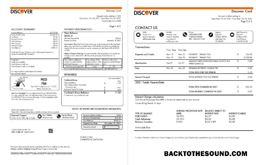 İndir ABD Discover Banka Kredi Kart Hesap Özeti in Word and PDF Format (2 pages) Örnek taslak