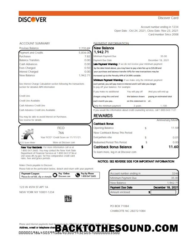 İndir ABD Discover Banka Hesap Özeti in Excel and PDF (.XLS and .PDF Dosya) Format Örnek taslak