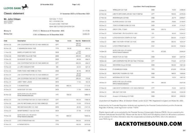 İndir ABD Lloyds Banka 2p Örnek taslak