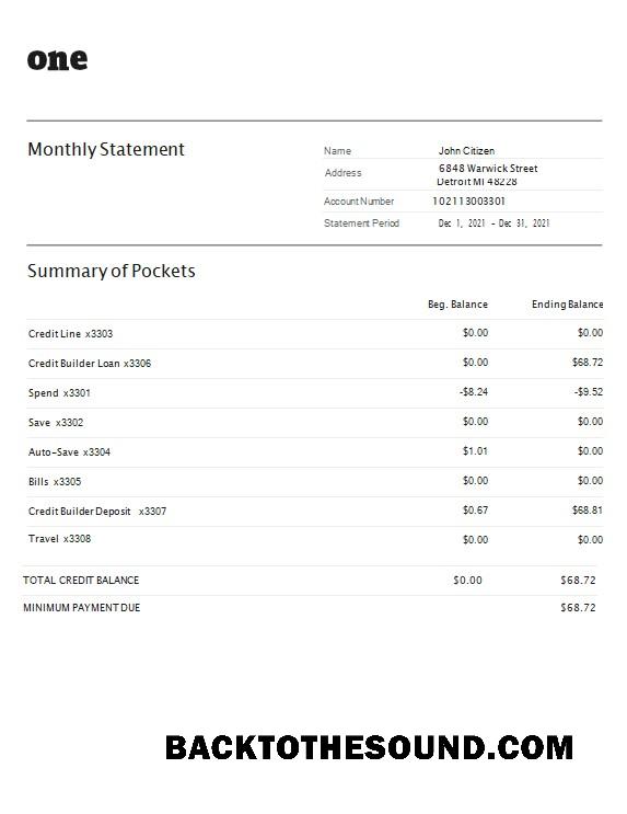 Premium İndir ABD One Banka Hesap Özeti Word and PDF Şablon, 4 pages Örnek