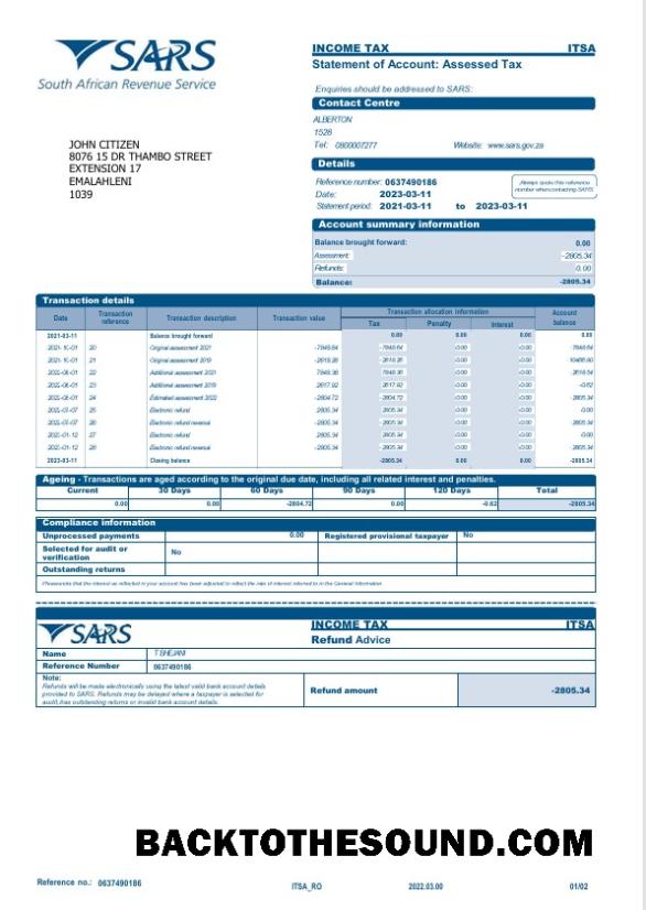 Düzenlenebilir İndir ABD SARS Banka Hesap Özeti Word and PDF Şablon, 2 pages Örnek