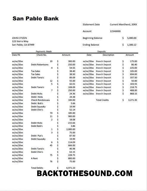 İndir ABD San Pablo Banka Hesap Hesap Özeti Word and PDF Örnek şablon