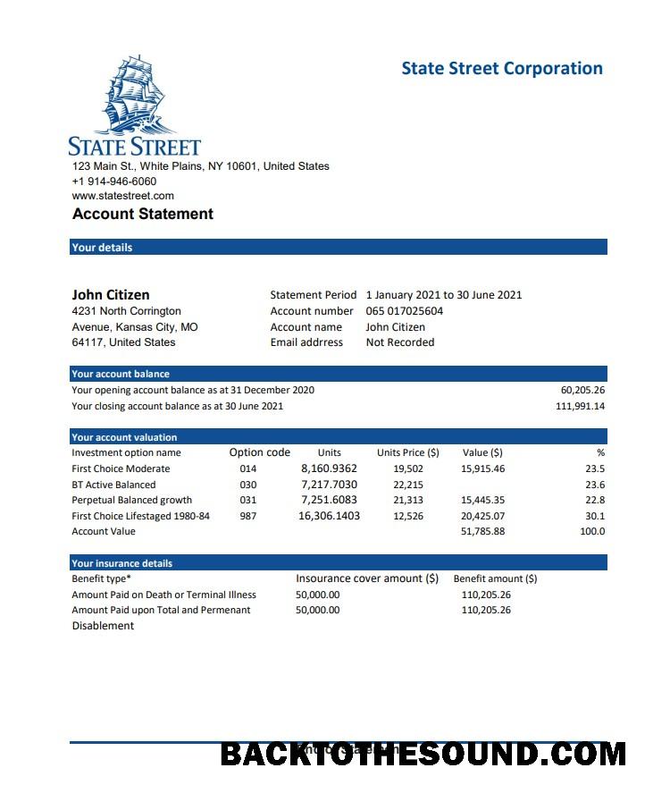 İndir ABD State cadde Corporation Excel PDF Örnek taslak
