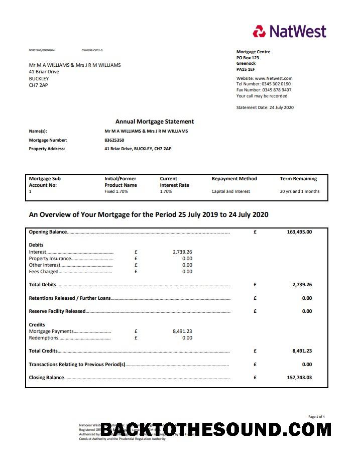 İndir Birleşik Krallık NatWest Banka proof of address Hesap Özeti in Word and PDF Format (.doc and .PDF) Örnek örnek