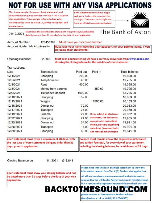İndir Birleşik Krallık The Banka of Aston Banka Hesap Özeti in Excel and PDF Format Örnek örnek