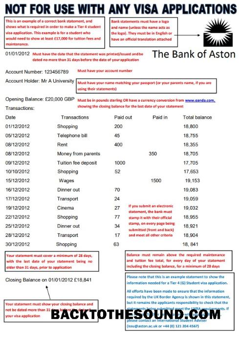İndir Birleşik Krallık The Banka of Aston Banka Hesap Özeti in Word Format Örnek tasarım