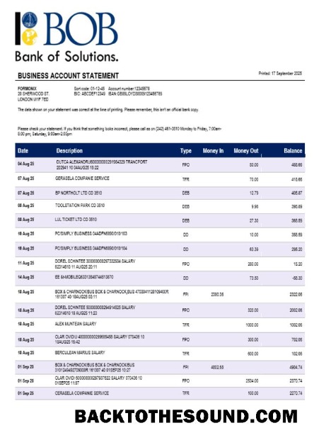 Pobierz Bank of Bahamian firma Konto Wyciąg bankowy Word and PDF Próbka szablon
